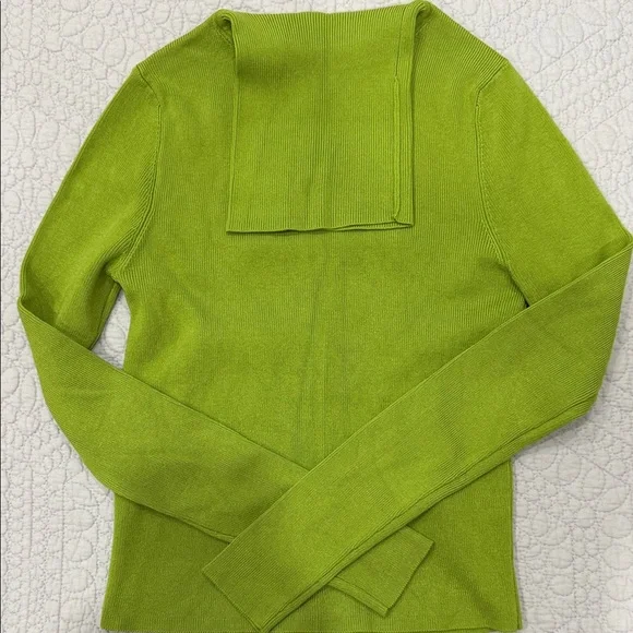Zara Vibrant Lime Green Turtleneck Sweater - Picture 2 of 4